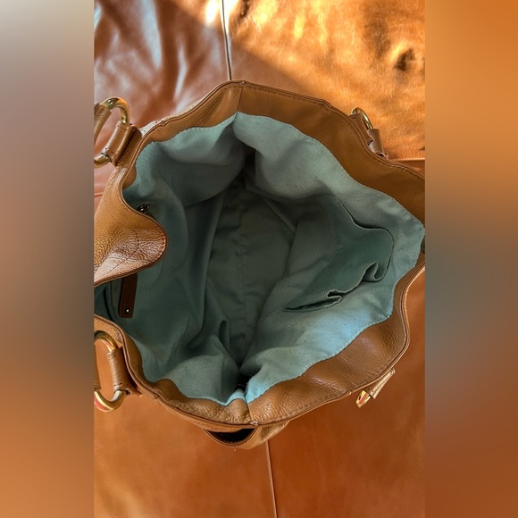 Vintage Italian Tan Pebble Leather Shoulder Bag Mila Paoli Gold-tone hardware - Picture 12 of 13